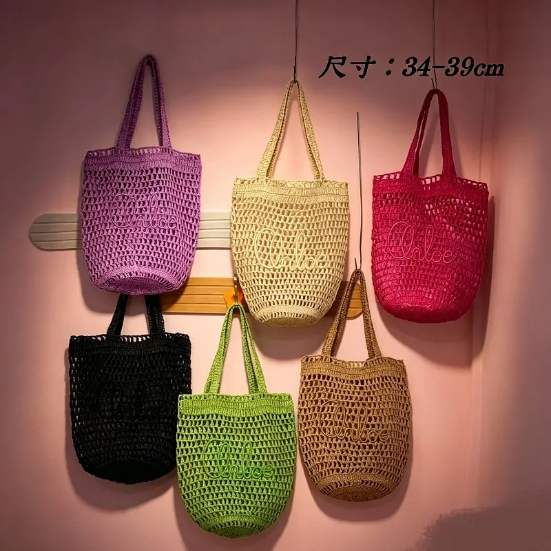 All Categories Official Website "Brand Women's Bags" Women's Bags 💙 Chloe 2026 Official Website Chloe Style Hollow Straw Tote Bag