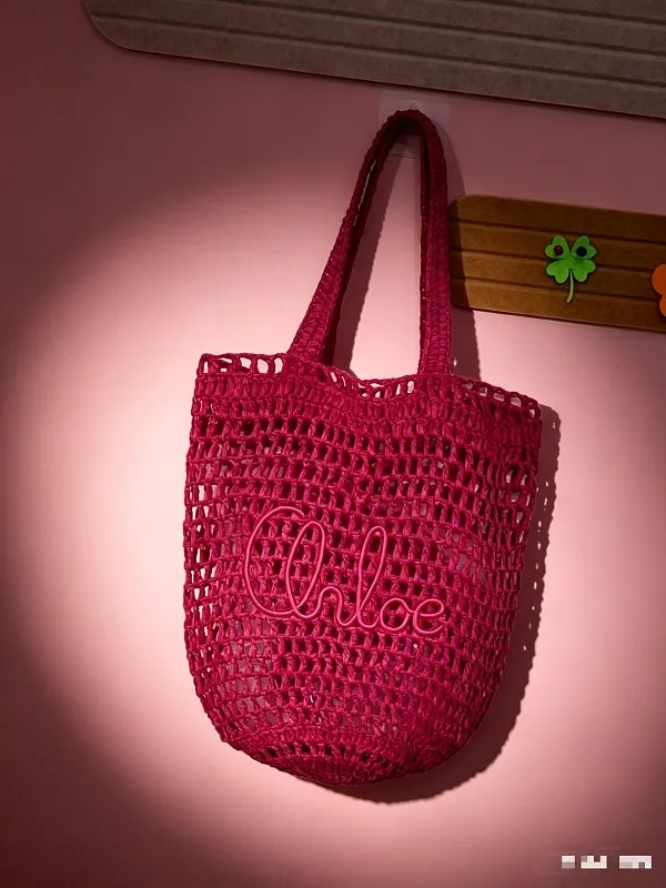 All Categories Official Website "Brand Women's Bags" Women's Bags 💙 Chloe 2026 Official Website Chloe Style Hollow Straw Tote Bag