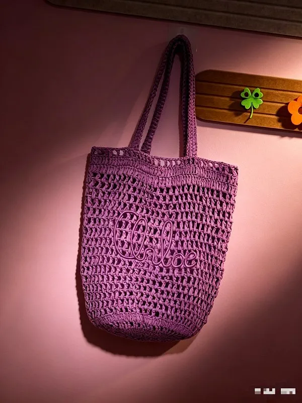 All Categories Official Website "Brand Women's Bags" Women's Bags 💙 Chloe 2026 Official Website Chloe Style Hollow Straw Tote Bag