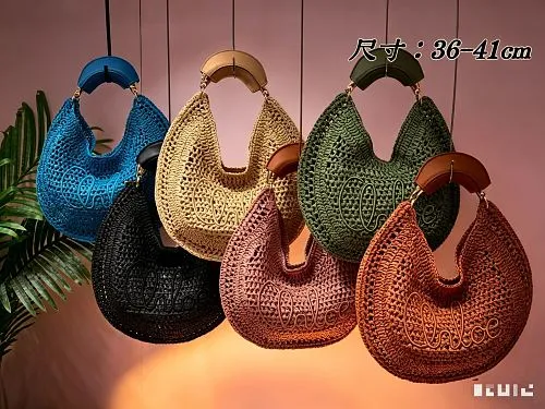 All Categories Official Website "Brand Women's Bags" Women's Bags 💙 Chloe 2026 Official Website Chloe Style Crescent Straw Handbag