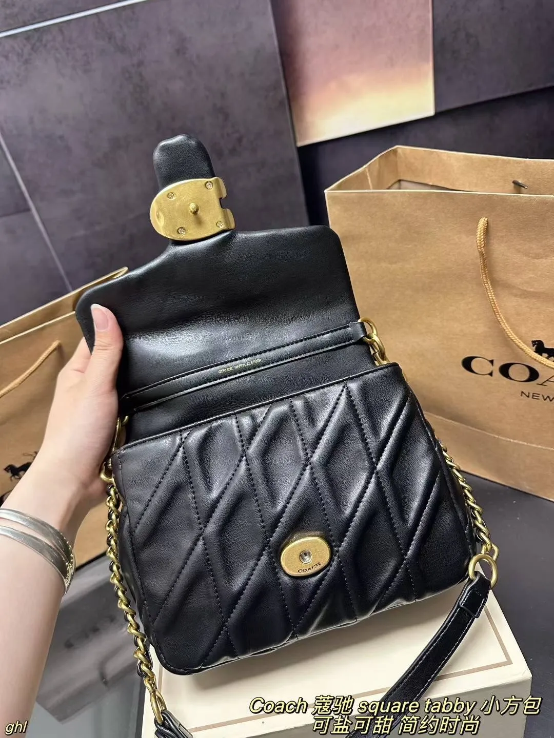 All Categories Official Website "Brand Women's Bags" Women's Bags 💙 COACH 2025 New COACH Square Tabby Denim Denim Bag