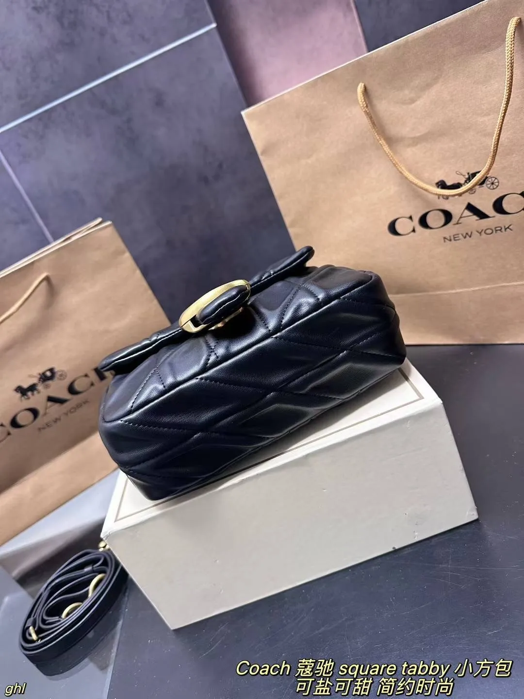 All Categories Official Website "Brand Women's Bags" Women's Bags 💙 COACH 2025 New COACH Square Tabby Denim Denim Bag