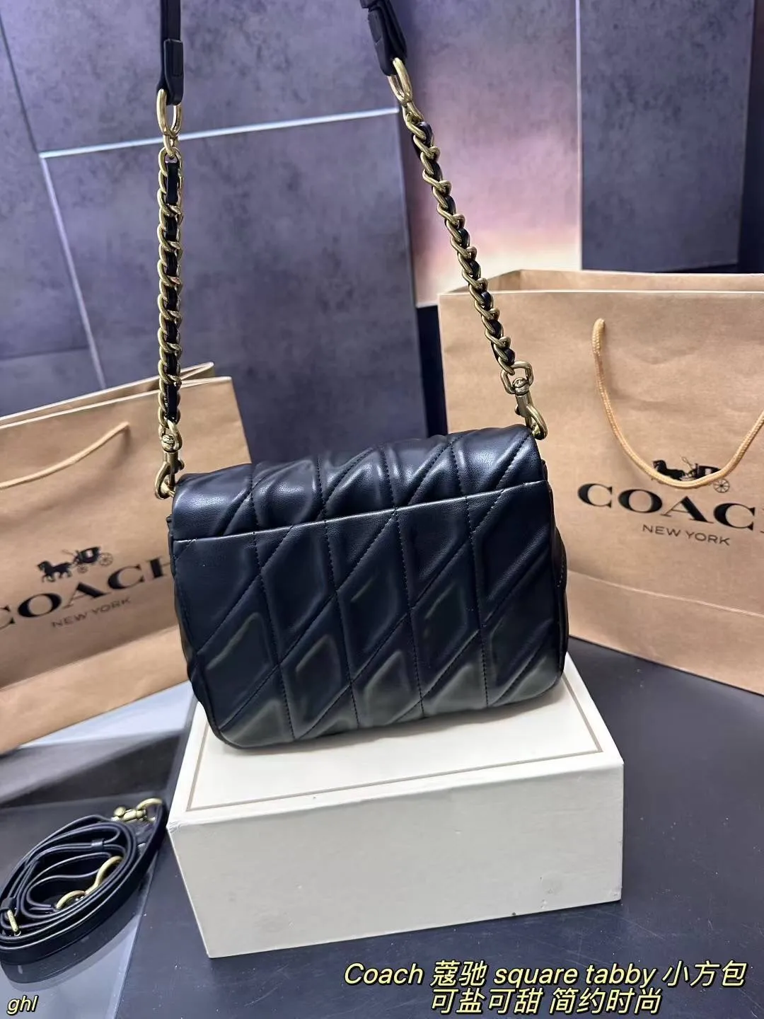 All Categories Official Website "Brand Women's Bags" Women's Bags 💙 COACH 2025 New COACH Square Tabby Denim Denim Bag