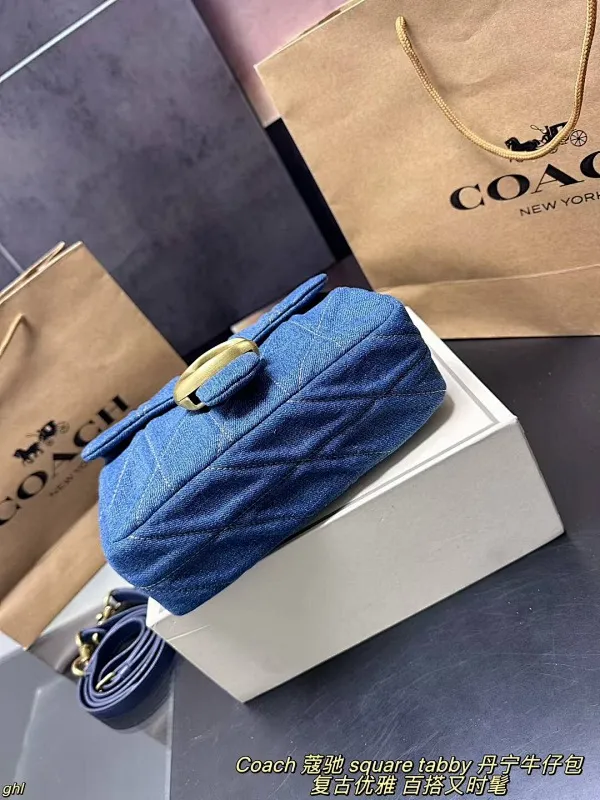 All Categories Official Website "Brand Women's Bags" Women's Bags 💙 COACH 2025 New COACH Square Tabby Denim Denim Bag