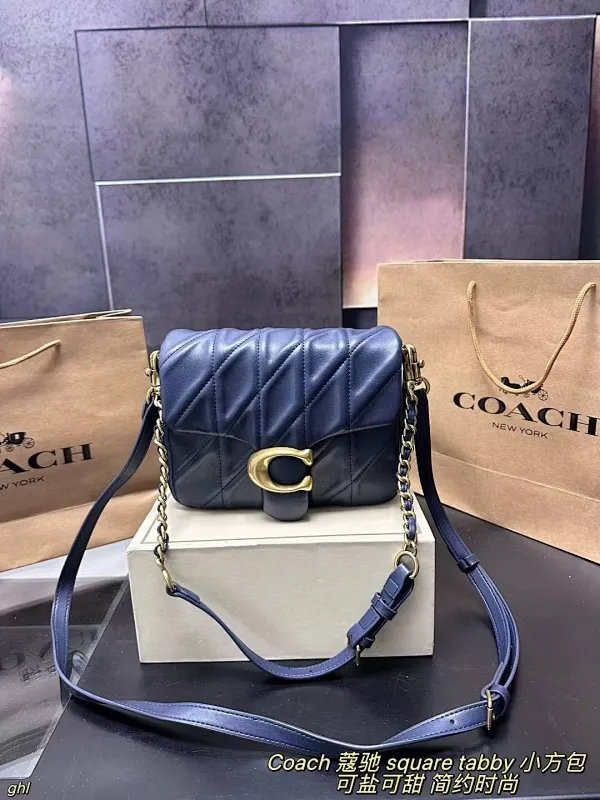 All Categories Official Website "Brand Women's Bags" Women's Bags 💙 COACH 2025 New COACH Square Tabby Denim Denim Bag