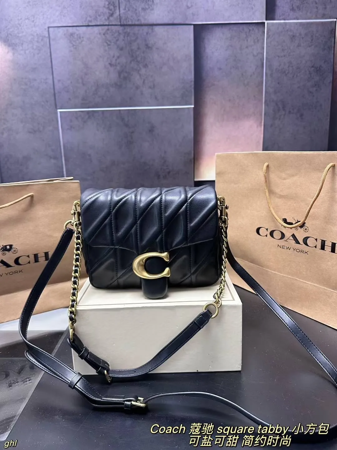 All Categories Official Website "Brand Women's Bags" Women's Bags 💙 COACH 2025 New COACH Square Tabby Denim Denim Bag