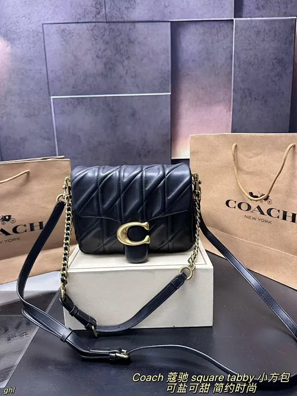 All Categories Official Website "Brand Women's Bags" Women's Bags 💙 COACH 2025 New COACH Square Tabby Denim Denim Bag