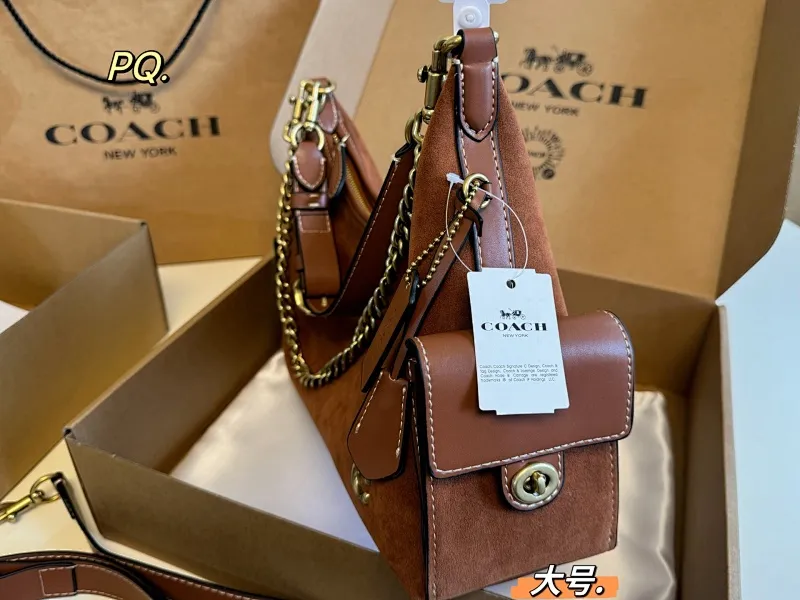 All Categories Official Website "Brand Women's Bags" Women's Bags 💙 COACH 2025 New COACH Suede Juliet Chain Underarm Bag