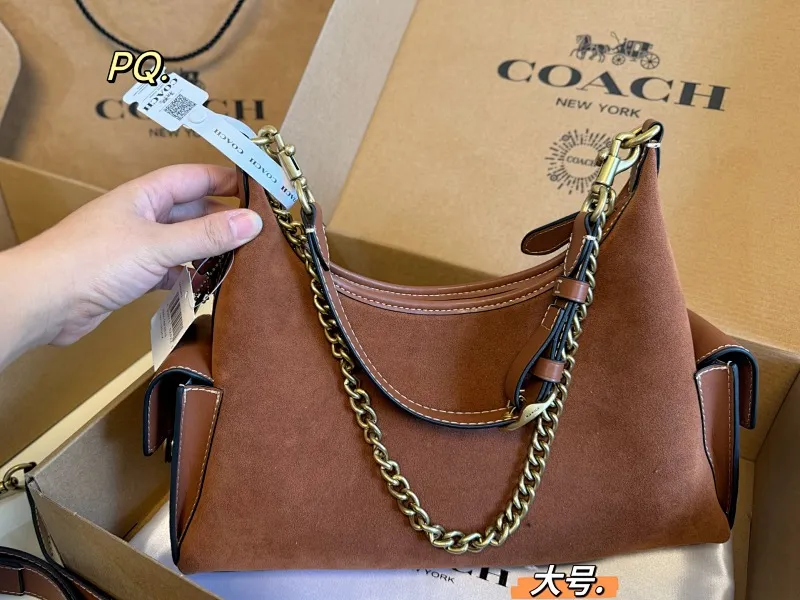 All Categories Official Website "Brand Women's Bags" Women's Bags 💙 COACH 2025 New COACH Suede Juliet Chain Underarm Bag