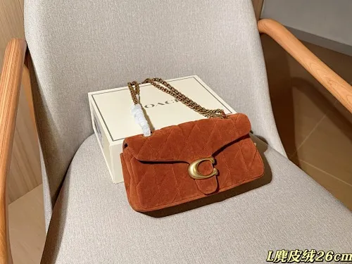 All Categories Official Website "Brand Women's Bags" Women's Bags 💙 COACH 2025 New Coach Suede Fabric Tabby26 Bacchus Bag