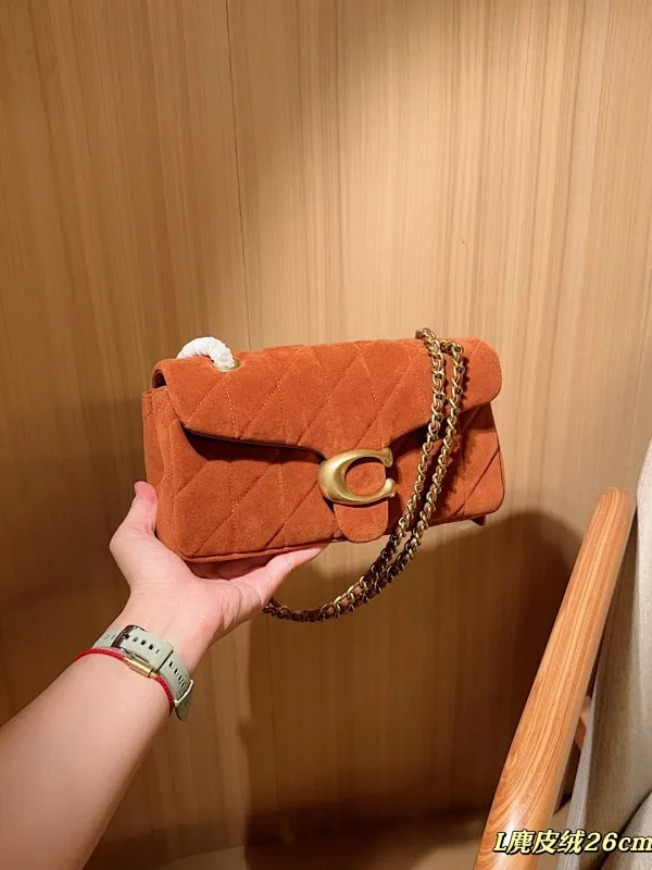 All Categories Official Website "Brand Women's Bags" Women's Bags 💙 COACH 2025 New Coach Suede Fabric Tabby26 Bacchus Bag