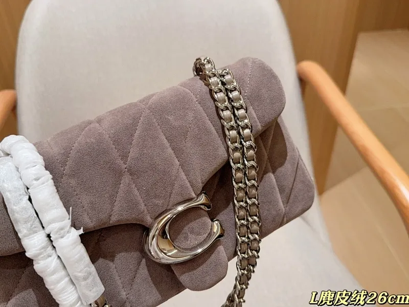 All Categories Official Website "Brand Women's Bags" Women's Bags 💙 COACH 2025 New Coach Suede Fabric Tabby26 Bacchus Bag