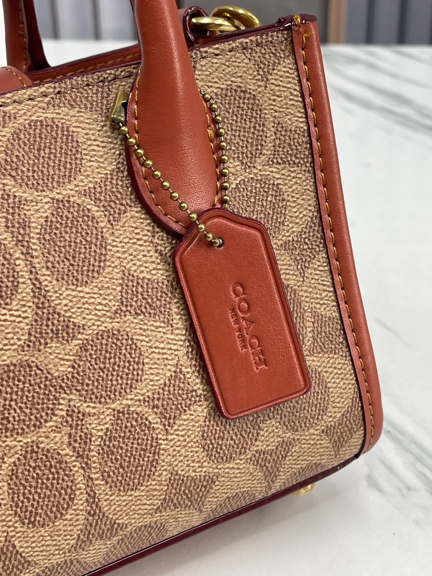 Batch 420💰coach/Coach new small model model CT890/CT891 counter new ACE carriage pattern women's tote bag single shoulder crossbody handheld tote bag double shoulder strap design size: 18·13·8