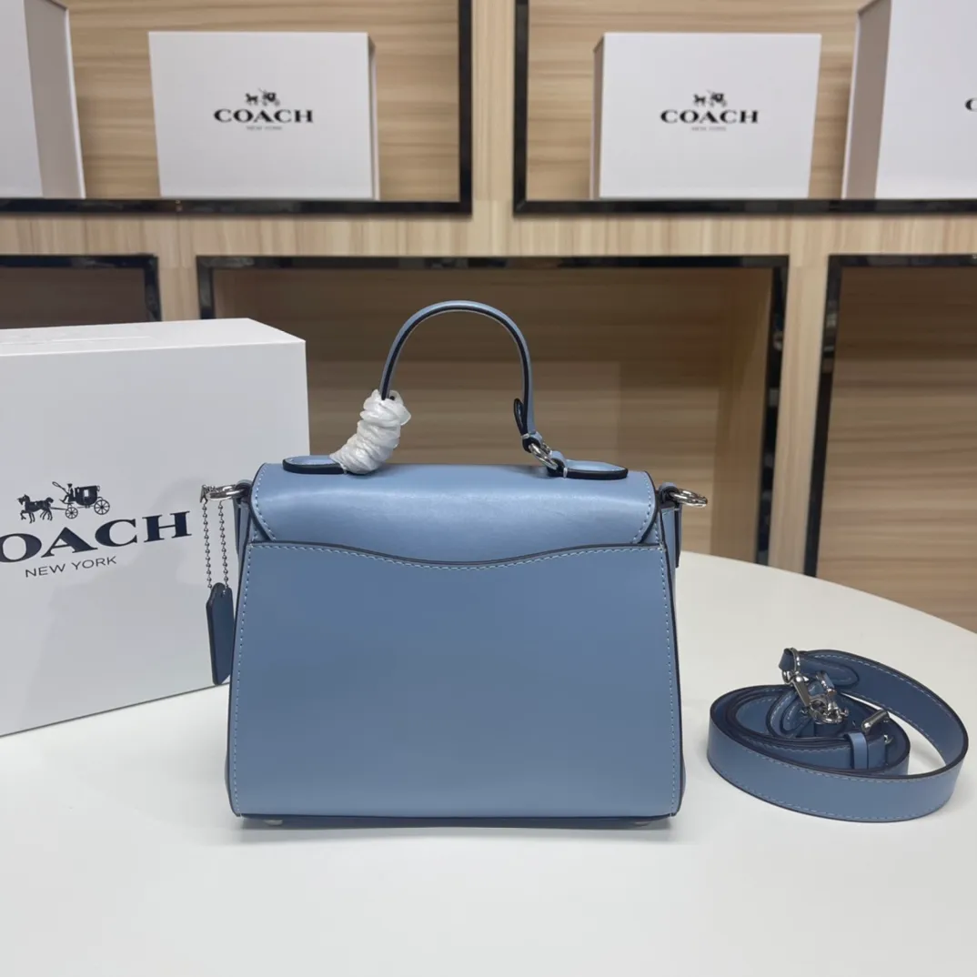 Top original order batch 480💰COACH/model CH142. Coach Outlet women's bag with color matching classic logo Morgan Tophandle, modern retro style, has a classic, calm and atmospheric feeling, and is very personal. The buckle opening is casual and natural. It has a leisurely and lazy feeling ~ It has a detachable long shoulder strap and the capacity is sufficient. Size: 21*16*6