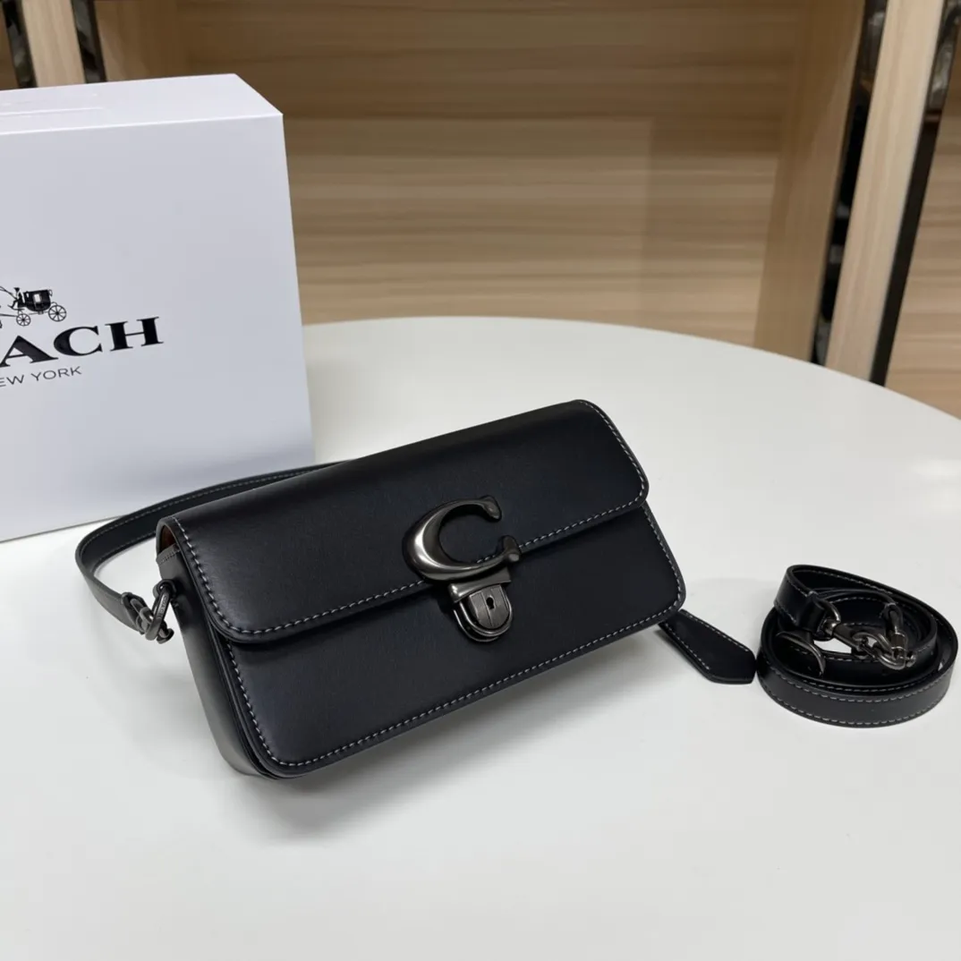 Top original order, batch 480💰Coach new Coach baguette bag, leather crossbody bag [Rose][Rose] model CE331 women's bag STUDIO BAGUETTE, size: 20*10*7[Fireworks][Fireworks][Fireworks]