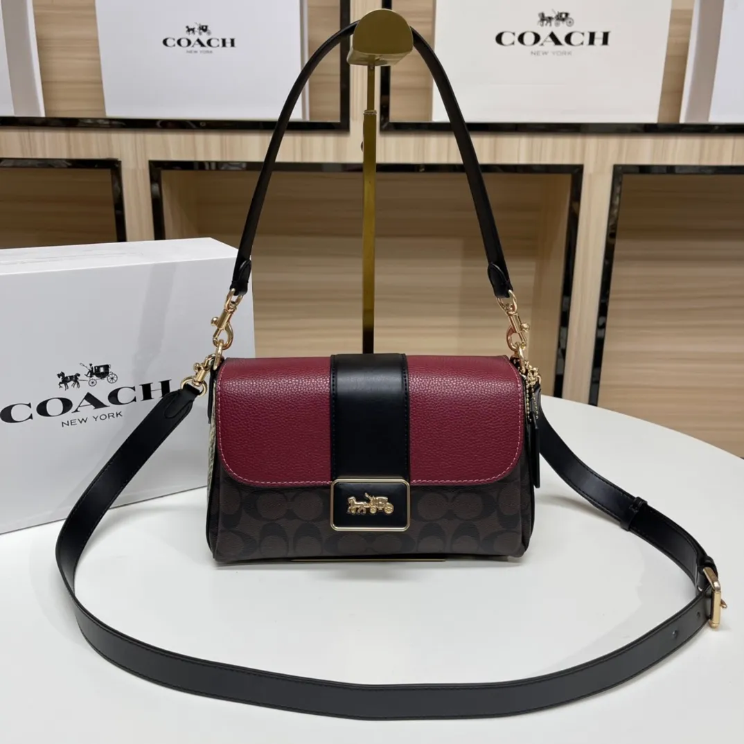 Top original order batch 480💰COACH counter synchronization outlet new GRACE flip shoulder crossbody bag for women, model CC068 size: 26*16*8.5