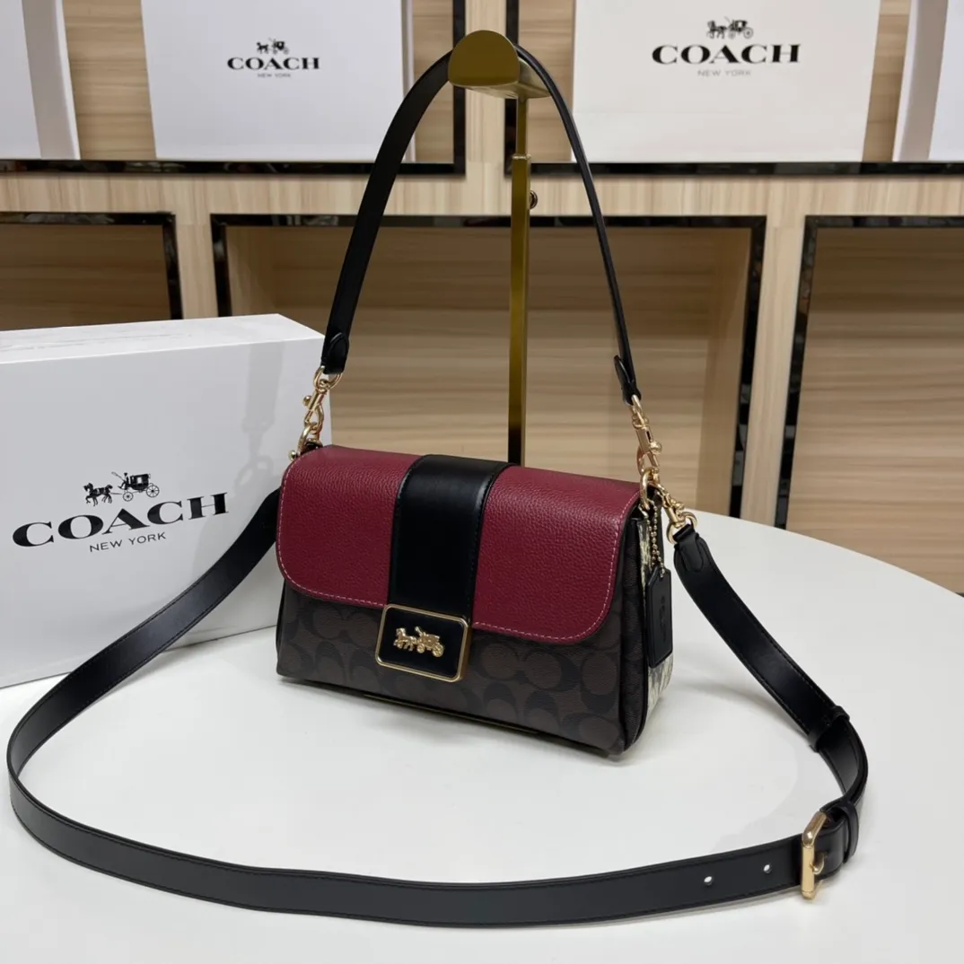 Top original order batch 480💰COACH counter synchronization outlet new GRACE flip shoulder crossbody bag for women, model CC068 size: 26*16*8.5