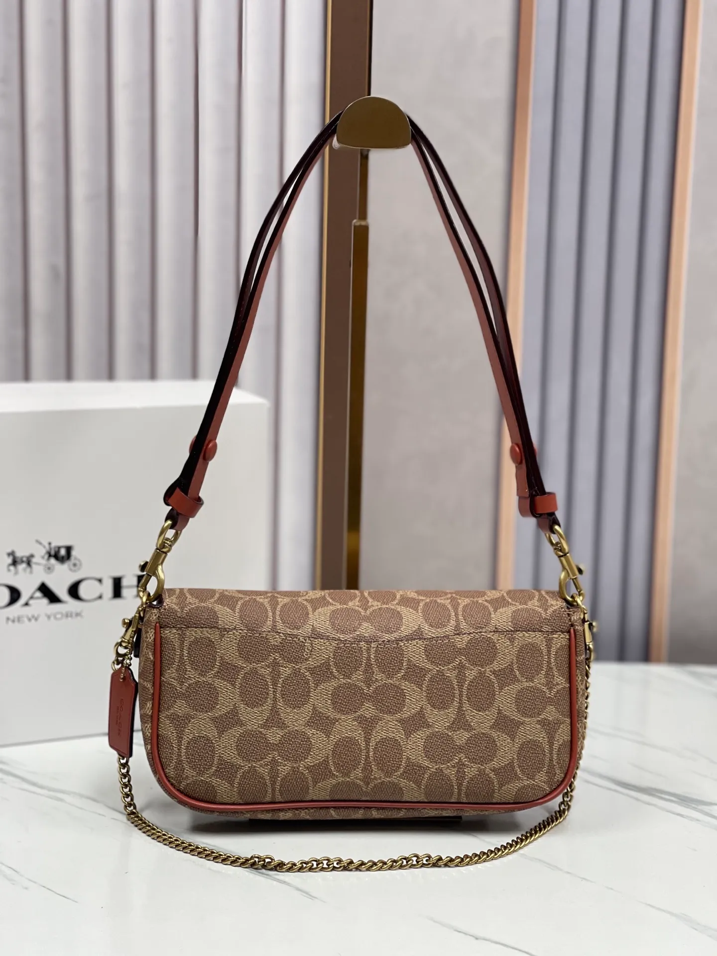 Batch 380¥💰Coach/Coach new model, CAN90 CAN91 CAN92 Brook Chain bag is a lightweight and attractive baguette bag. It is a practical small bag with clamshell design and strong privacy. There is also a large zipper layer in the bag. Metal chain and leather, with two shoulder straps, it is very convenient. The four colors are all attractive. Size 23-12-4,