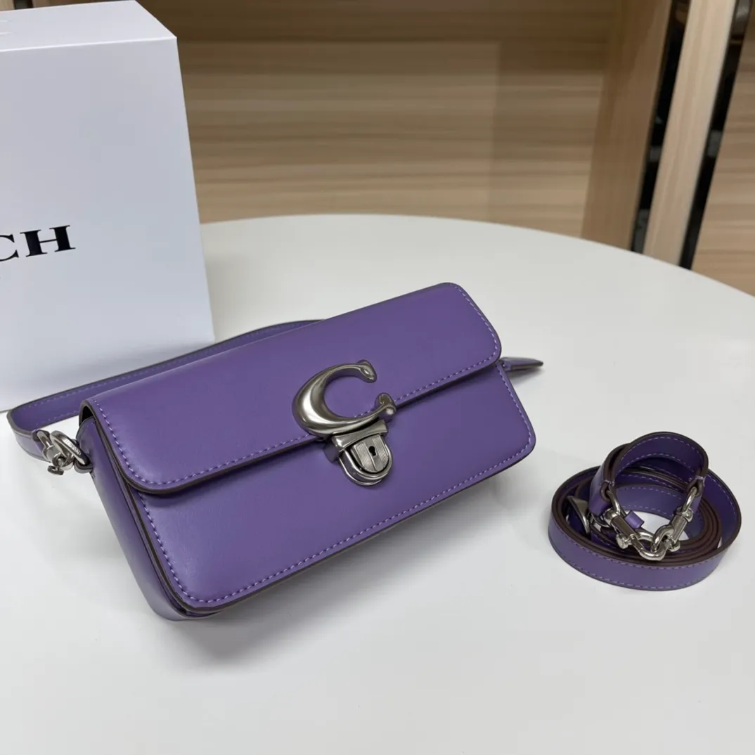 Top original order, batch 480💰Coach new Coach baguette bag, leather crossbody bag [Rose][Rose] model CE331 women's bag STUDIO BAGUETTE, size: 20*10*7[Fireworks][Fireworks][Fireworks]