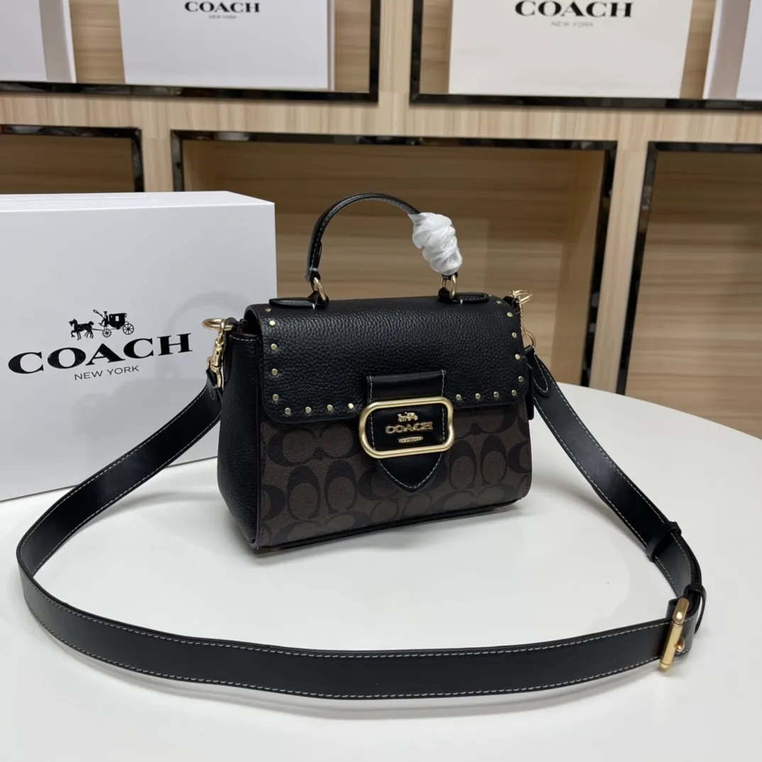Top original order, batch 520💰Coach counter new synchronized [rose][rose][rose] model CF322 Morgan Tophandle modern retro style has a classic, calm and atmospheric feeling and is very personalized, buckle opening, casual and natural, has a leisurely and lazy feeling ~ It has a detachable long shoulder strap and the capacity is sufficient. Size: 21*16*6