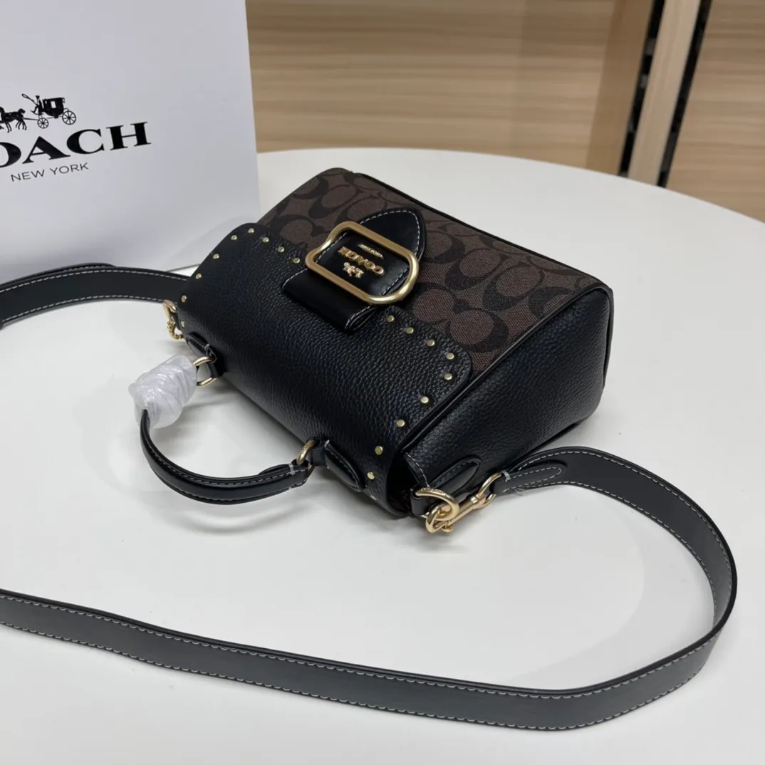 Top original order, batch 520💰Coach counter new synchronized [rose][rose][rose] model CF322 Morgan Tophandle modern retro style has a classic, calm and atmospheric feeling and is very personalized, buckle opening, casual and natural, has a leisurely and lazy feeling ~ It has a detachable long shoulder strap and the capacity is sufficient. Size: 21*16*6