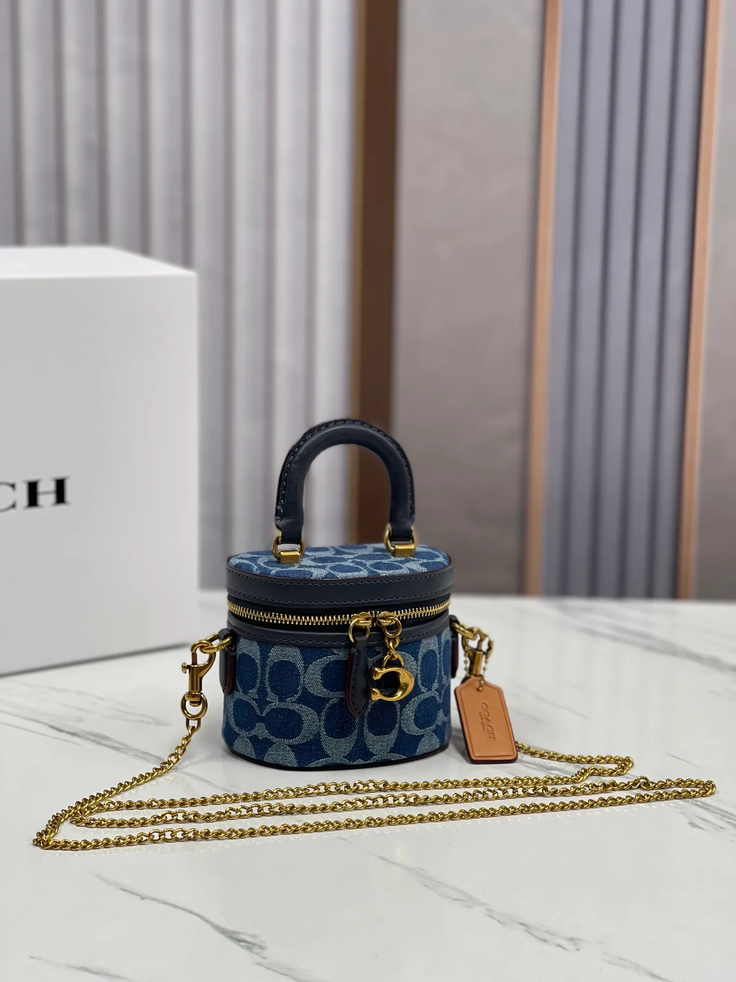 Top original order batch 440💰coach/Coach new trail12 mini box bag CE769, cowhide, original hardware, C-shaped zipper, super shiny, can hold lipstick card bag, car keys and loose powder, size 11.5x9x7.5cm,