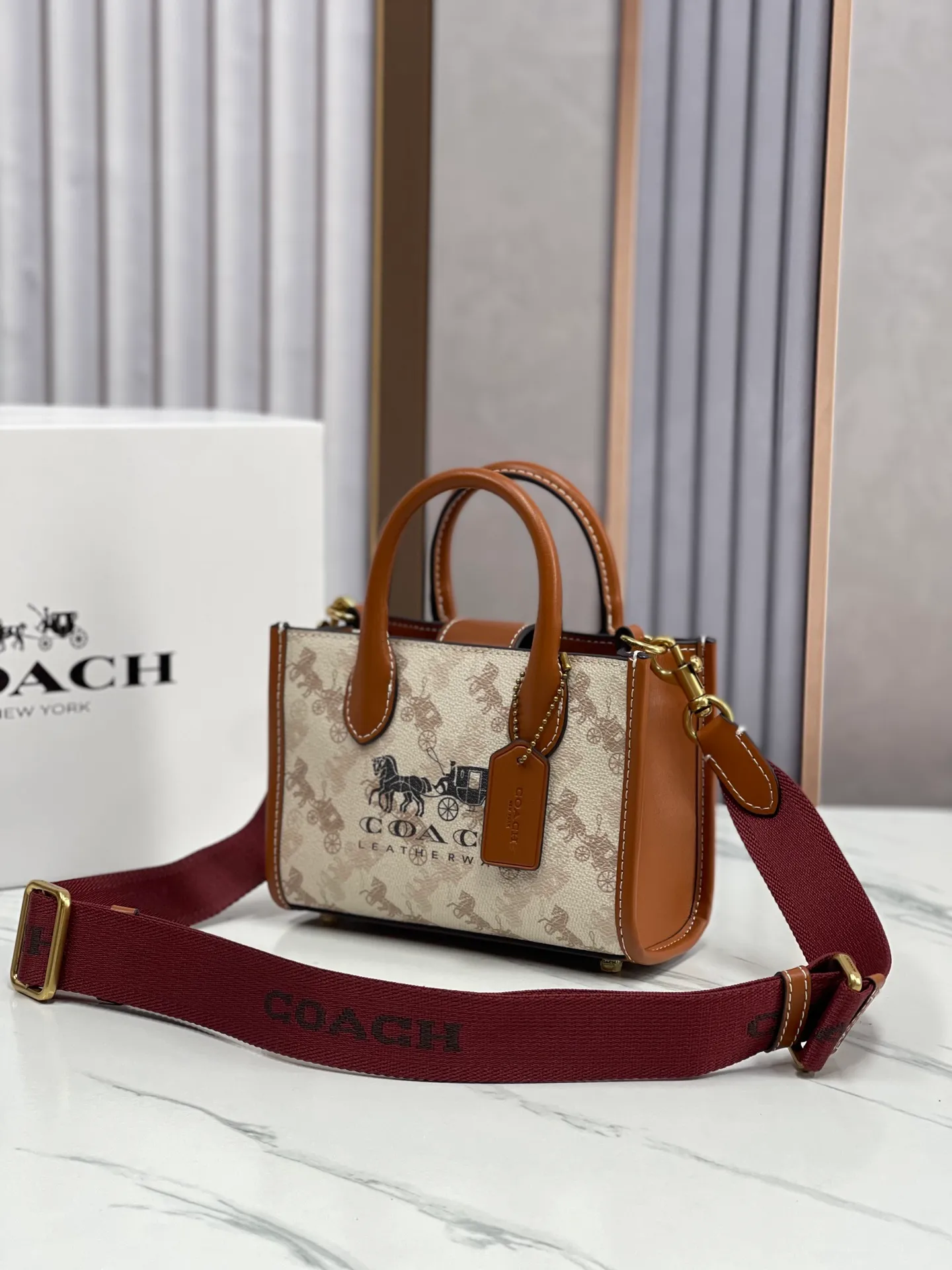 Batch 420💰coach/Coach new small model model CT890/CT891 counter new ACE carriage pattern women's tote bag single shoulder crossbody handheld tote bag double shoulder strap design size: 18·13·8