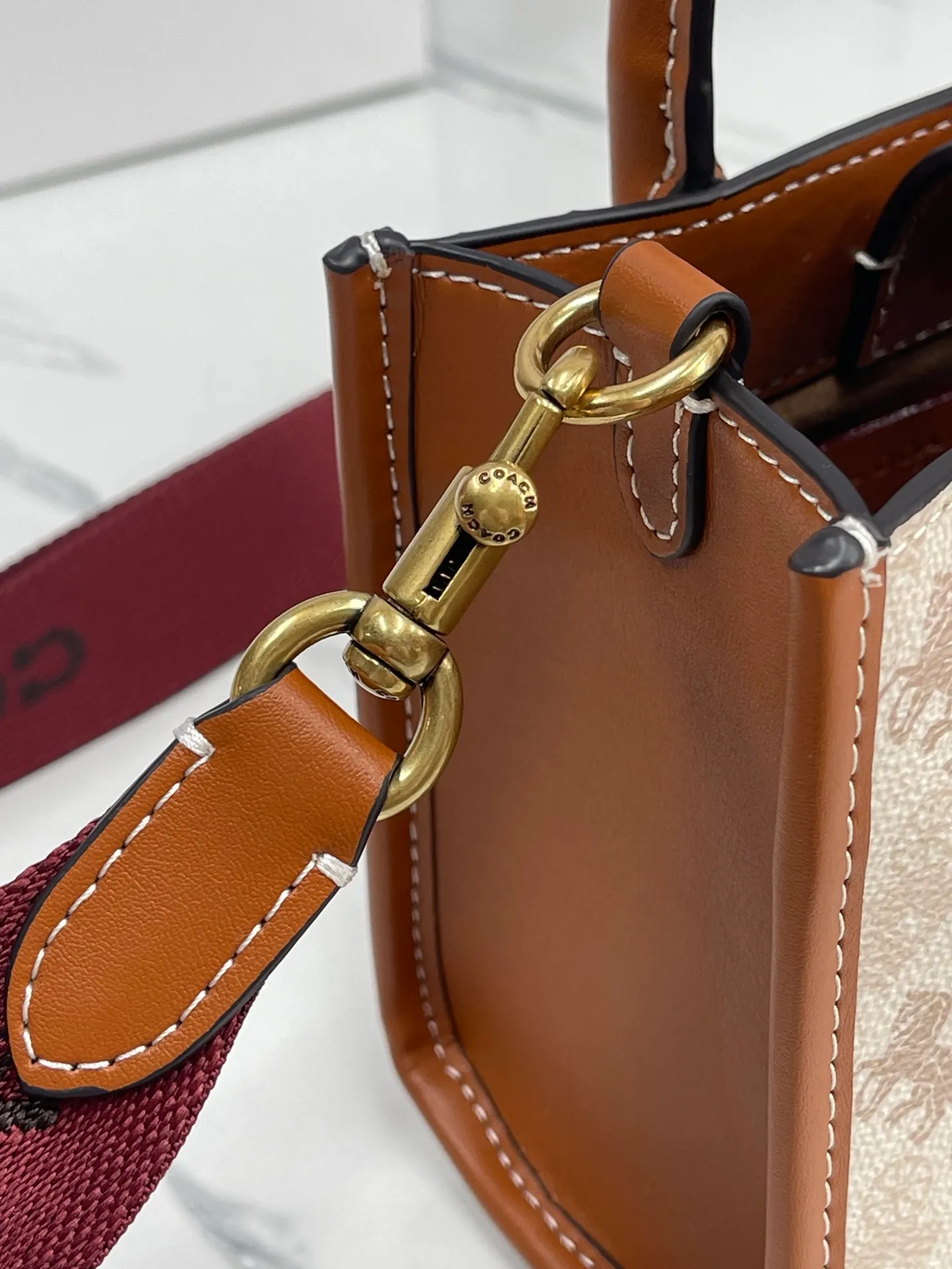 Batch 420💰coach/Coach new small model model CT890/CT891 counter new ACE carriage pattern women's tote bag single shoulder crossbody handheld tote bag double shoulder strap design size: 18·13·8