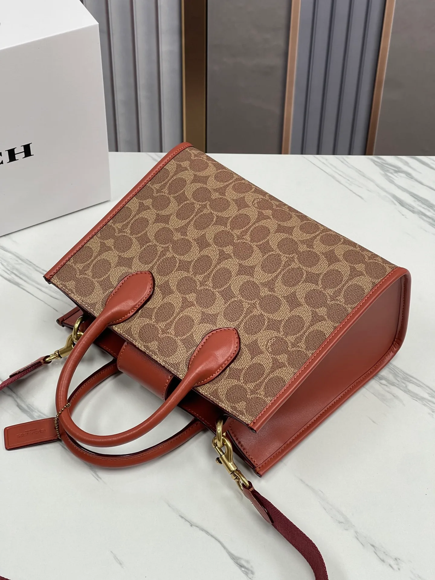 Top original order batch 480💰coach/Coach new counter new model CS251 women's tote bag single shoulder crossbody handheld tote bag double shoulder strap design, size 26X20.5X12