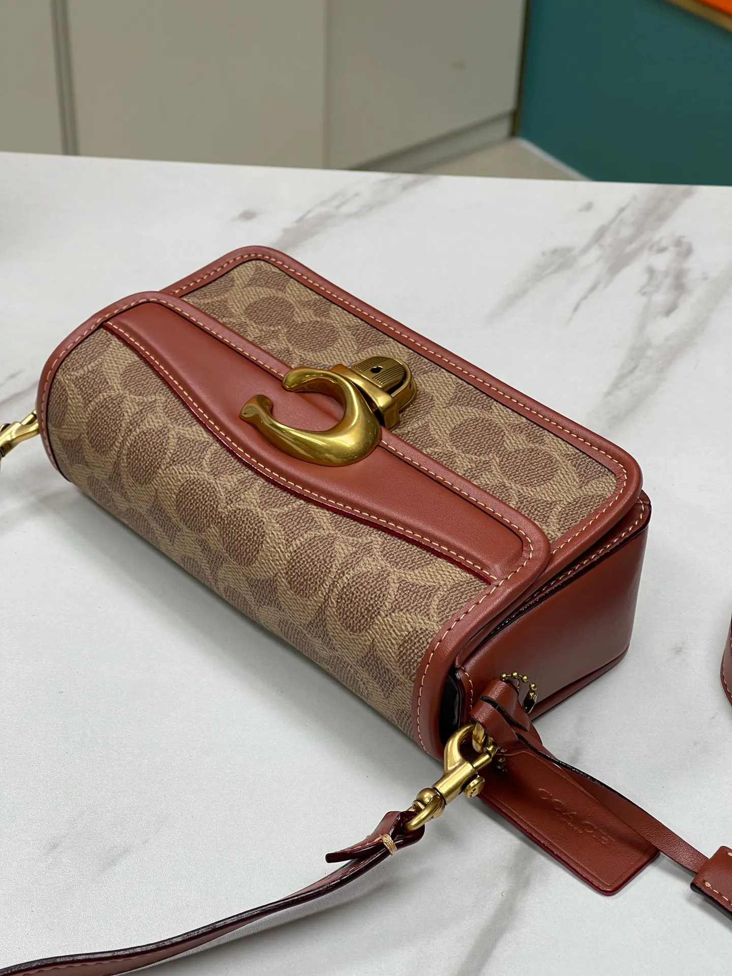 Batch 480💰Coach's new Coach baguette leather crossbody bag [Rose][Rose] model CE764 women's bag STUDIO BAGUETTE, size: 20*10*7[Fireworks][Fireworks][Fireworks]