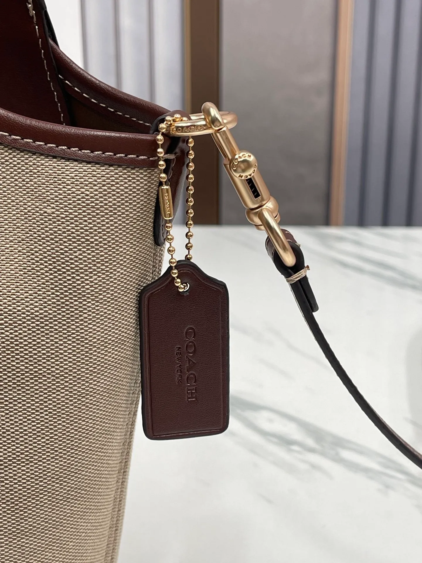 Top original order, batch 380💰COACH new model: CR169 cloth, C HANNA bucket bag, hand-held crossbody bag, canvas vegetable basket, small body, large capacity, good-looking and practical 19.5*17.5*13cm