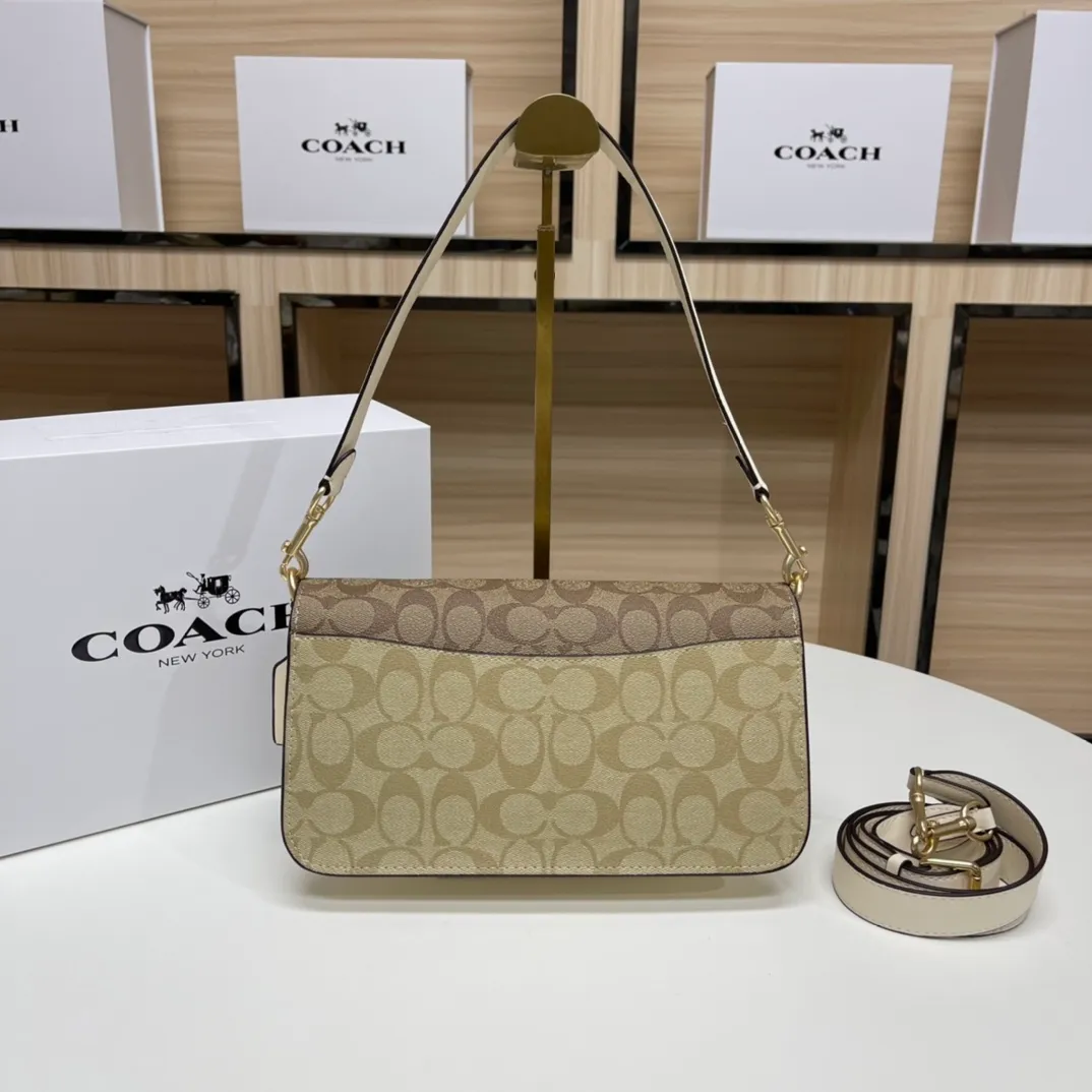 Top original order batch 500💰COACH/model CH506. Coach Outlet women's bag color matching classic logo MORGAN shoulder bag armpit bag. Size 26X14X6