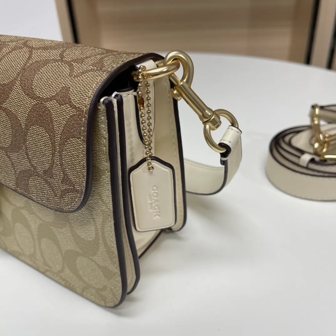 Top original order batch 500💰COACH/model CH506. Coach Outlet women's bag color matching classic logo MORGAN shoulder bag armpit bag. Size 26X14X6