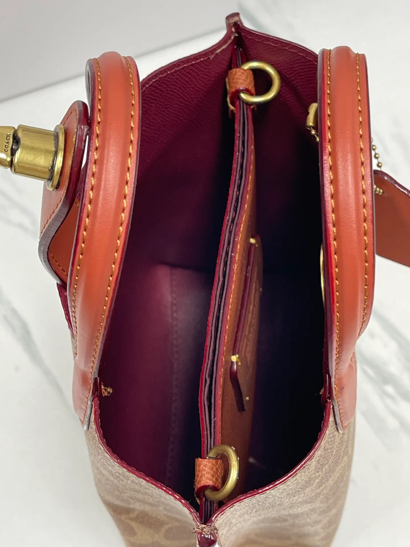Batch 400💰Coach/Coach new counter 2024 CR676 CR675 new Willow tote bag mini denim/cowhide, the bag has compartments and small girls can completely handle it, size: 16.5