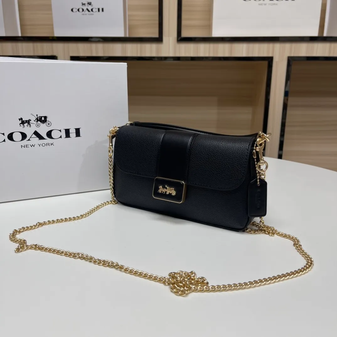 Batch 420💰COACH Classic Outlet New GRACE flip shoulder crossbody bag for women, model CC033. Size: 22X12.5X5.5