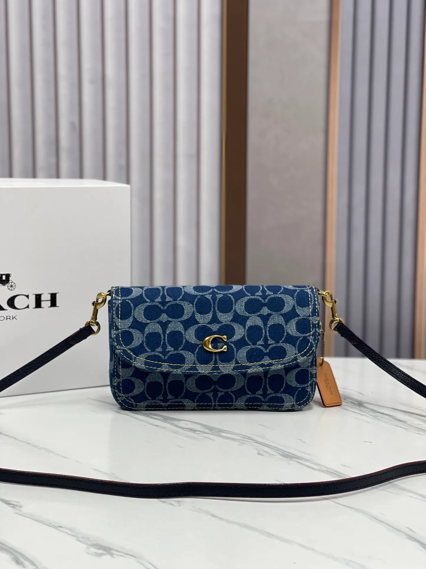 Top original order batch 420💰COACH new model CS126 counter synchronized Hayden crossbody bag fashionable simple versatile denim blue shoulder bag size 20*12*3