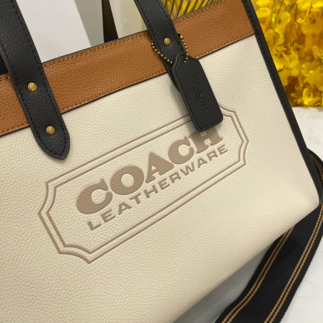 Batch 460💰. Original quality, coach/Coach's new Field30 color-blocked sports webbing small tote bag model 0777 classic simple size: 30*23*15, 🎉🎉🎉💃🌸