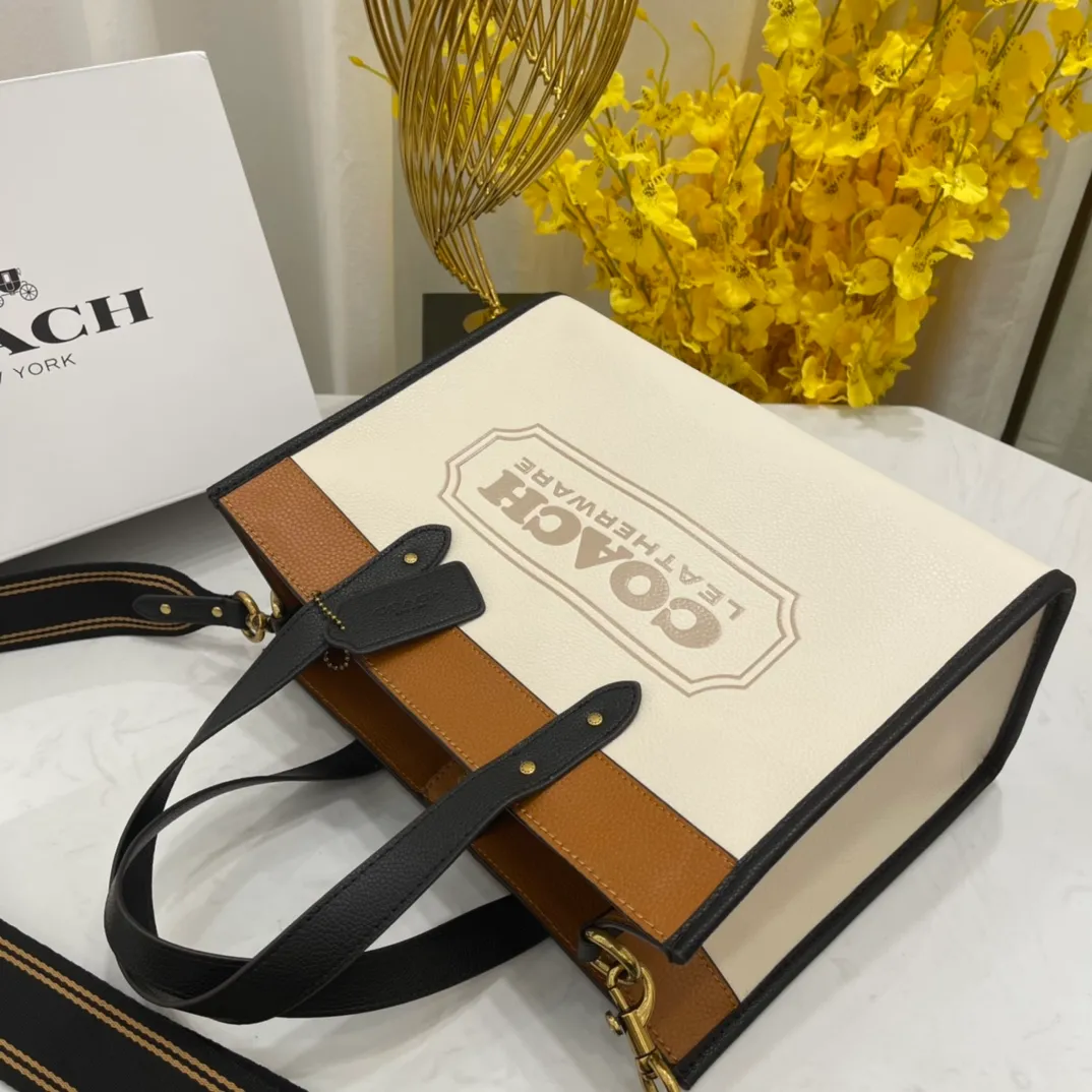 Batch 460💰. Original quality, coach/Coach's new Field30 color-blocked sports webbing small tote bag model 0777 classic simple size: 30*23*15, 🎉🎉🎉💃🌸