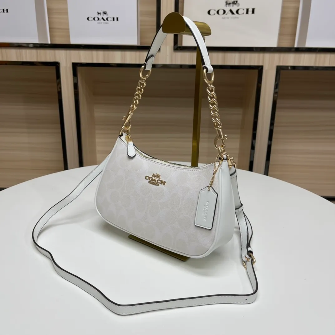 Top original order batch 380💰coach/Coach new armpit bag new model in stock. Model 548, 209, 173. C's Outlet women's bag color-blocked TERI shoulder bag. . DETAILS details Material: cow leather 2 credit card slots Built-in multi-function pocket Top zipper closure, fabric lining Detachable handle with vertical length of 21cm Detachable shoulder strap with vertical length of 58cm, can be used for shoulder or crossbody Dimensions: 24.5cm (length) × 15.5cm (height) 7.5cm (width),