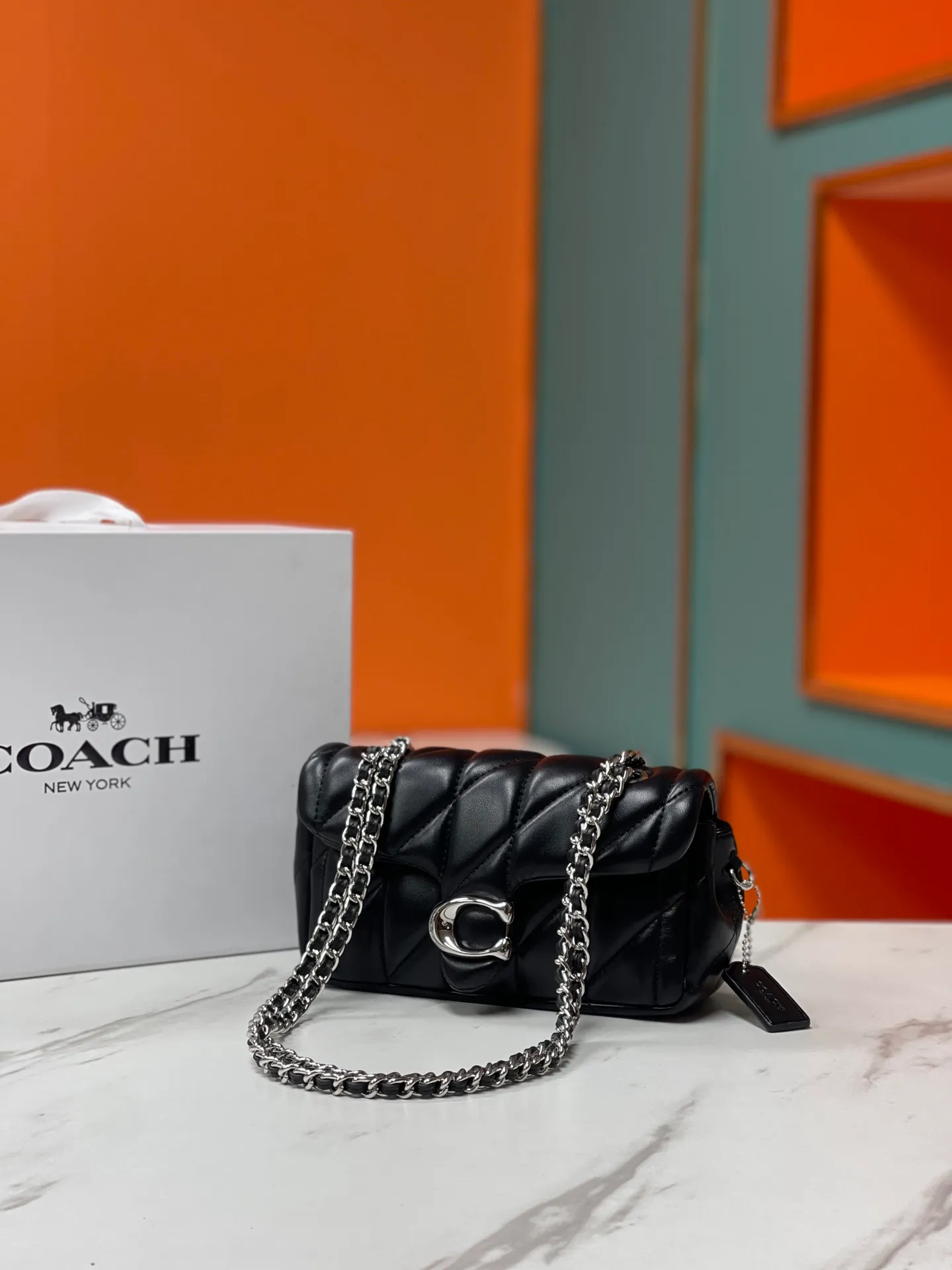 Top original order, batch 460💰Coach new product model CP398 quilting tabby chain tabby with quilting technology, cool dark buckle, low-key and high-end silver buckle. Choose the size and color you like. Size 21/10