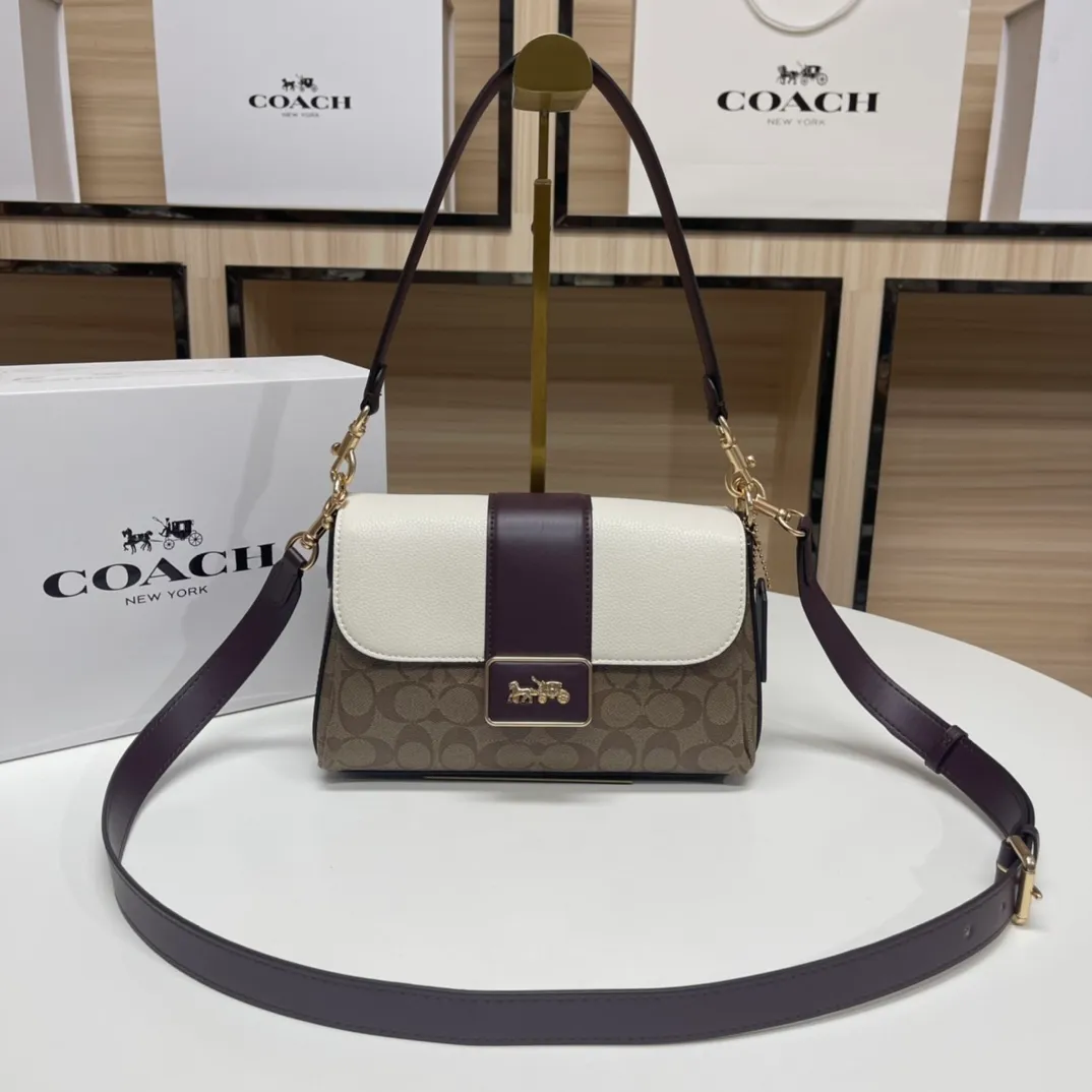 Batch 480💰COACH counter synchronization outlet new GRACE flip shoulder crossbody bag for women, model CC068 size: 26*16*8.5