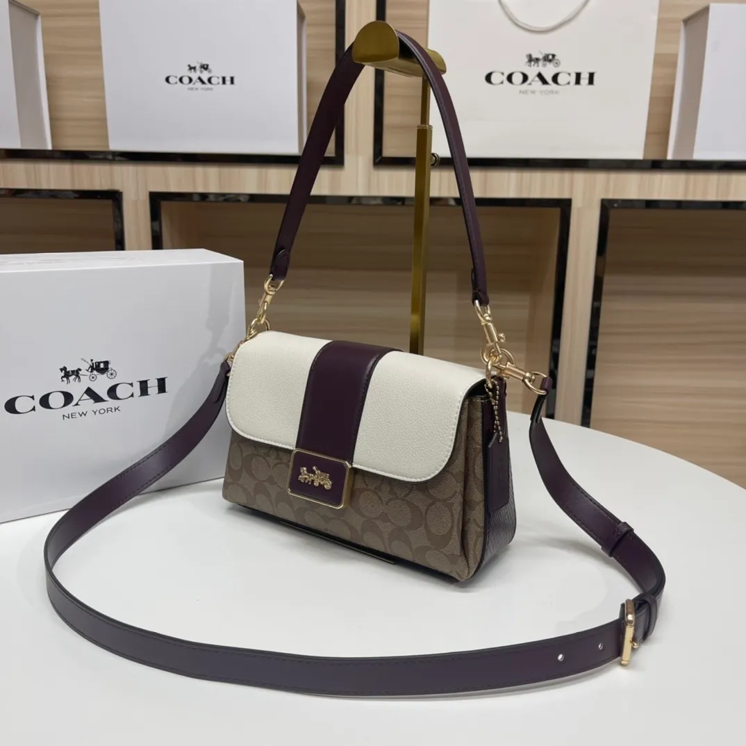 Batch 480💰COACH counter synchronization outlet new GRACE flip shoulder crossbody bag for women, model CC068 size: 26*16*8.5