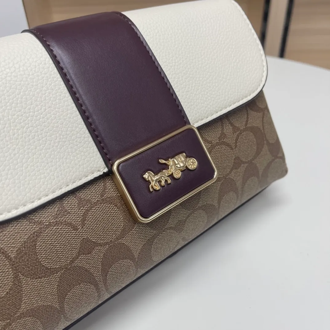 Batch 480💰COACH counter synchronization outlet new GRACE flip shoulder crossbody bag for women, model CC068 size: 26*16*8.5