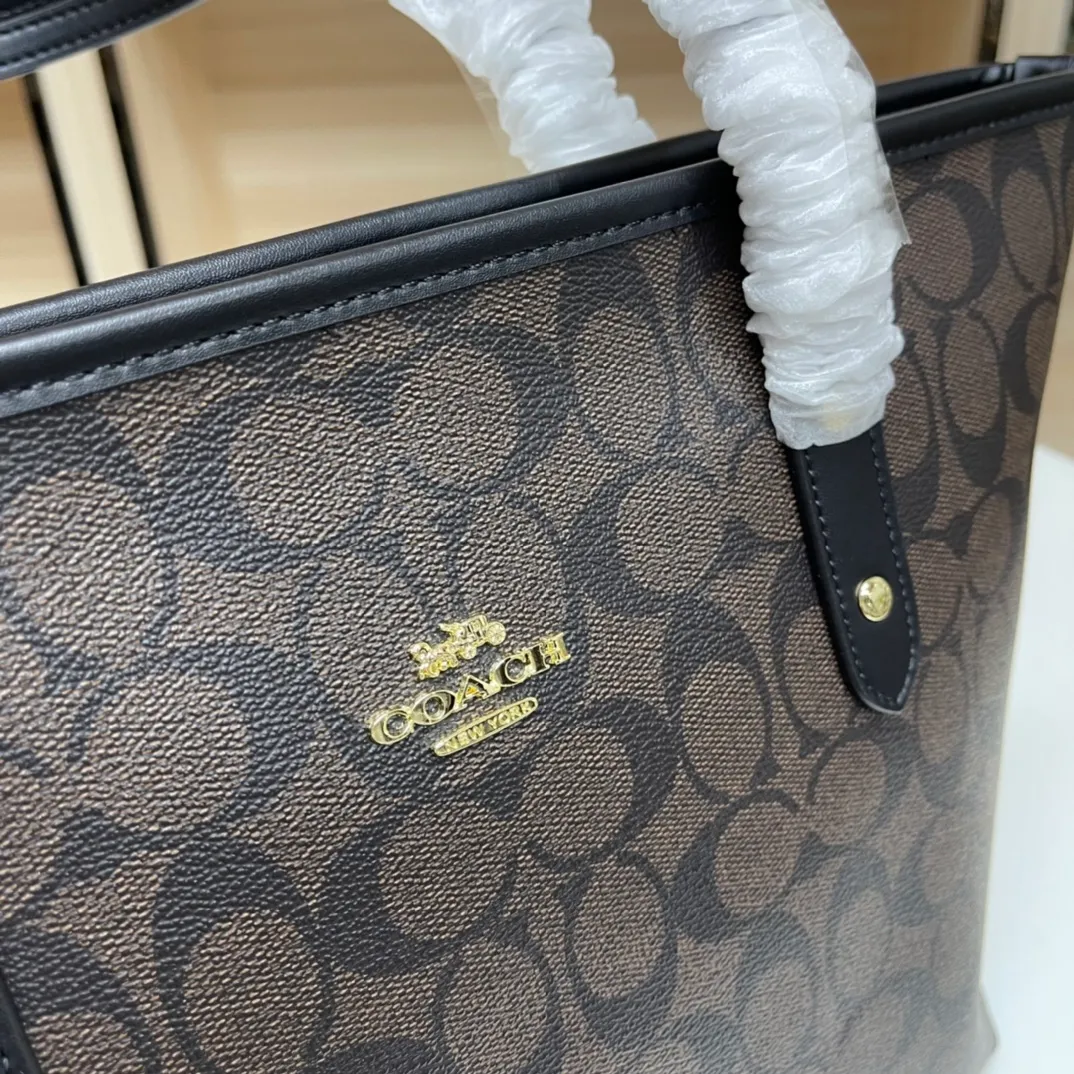 Top original order, batch 380💰Coach F58292 new shopping bag, classic C logo. Practical and versatile, can be used all year round, large capacity. Versatile! Size: 29*27*14