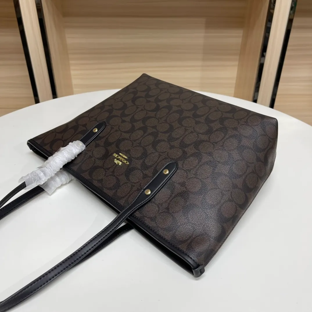 Top original order, batch 380💰Coach F58292 new shopping bag, classic C logo. Practical and versatile, can be used all year round, large capacity. Versatile! Size: 29*27*14