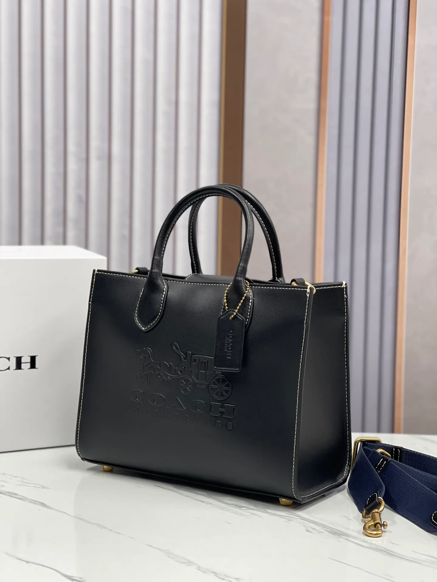 Top original order batch 460💰coach/Coach new CR680 counter new ACE carriage pattern women's tote bag same style single shoulder crossbody handheld tote bag double shoulder strap design 26X20.5X12