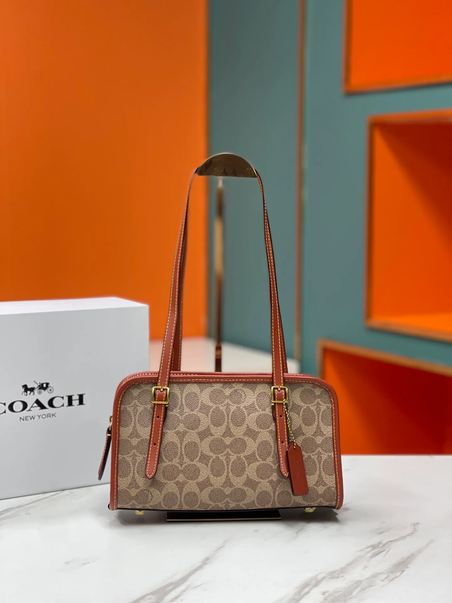 Top original order batch 420💰coach/Coach new October new product CM580 Swing Zip handbag, exquisite and versatile, especially recommended, very cost-effective, 25X15X8