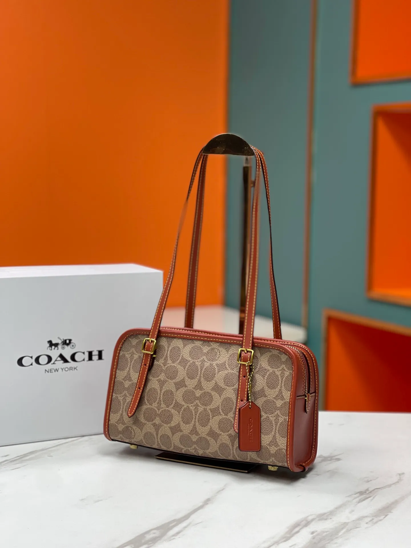 Top original order batch 420💰coach/Coach new October new product CM580 Swing Zip handbag, exquisite and versatile, especially recommended, very cost-effective, 25X15X8