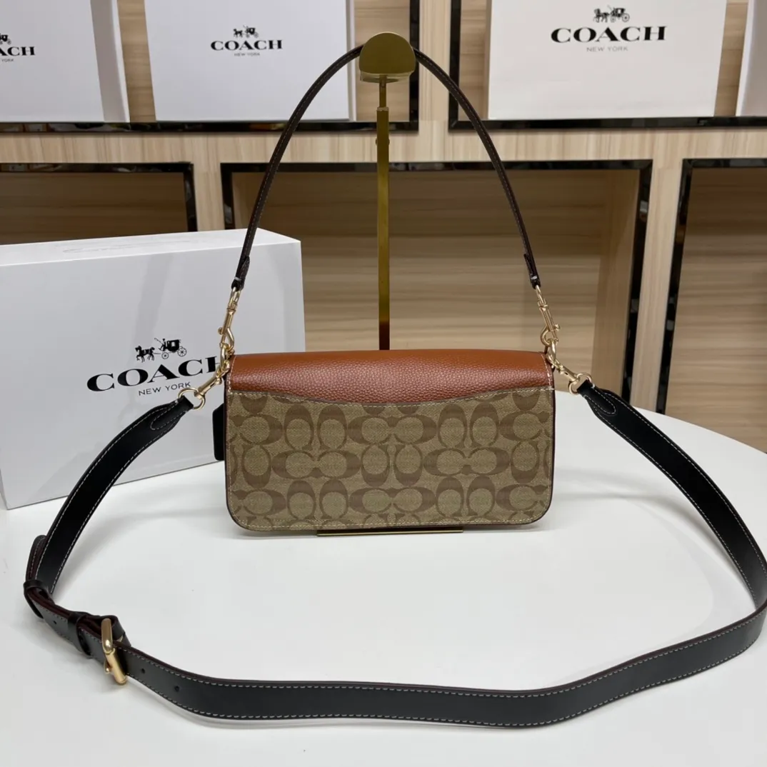 Top original order, batch 500💰COACH/model CE560 Coach Outlet women's bag color matching classic logo MORGAN shoulder bag underarm bag, hijab with first-layer cowhide, size 26X14X6