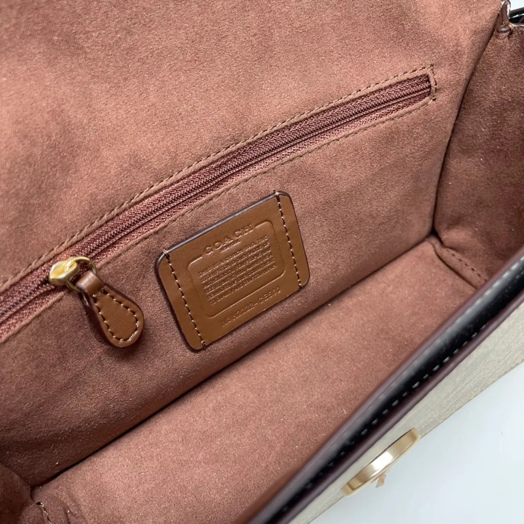 Top original order, batch 500💰COACH/model CE560 Coach Outlet women's bag color matching classic logo MORGAN shoulder bag underarm bag, hijab with first-layer cowhide, size 26X14X6
